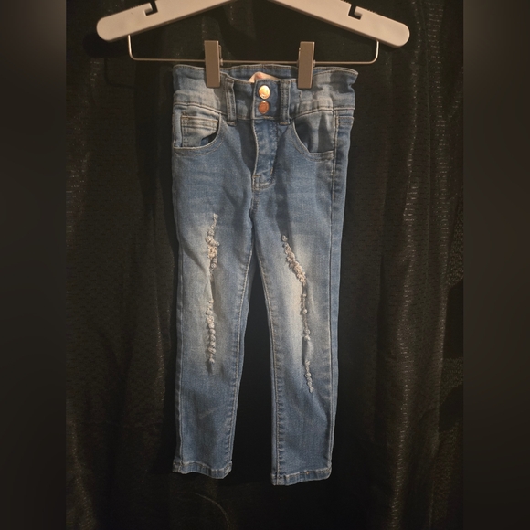 Distressed Girls Blue Jeans - Picture 1 of 1